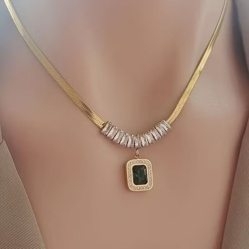 Halskette Regalia Prizma mit Smaragd | Gold