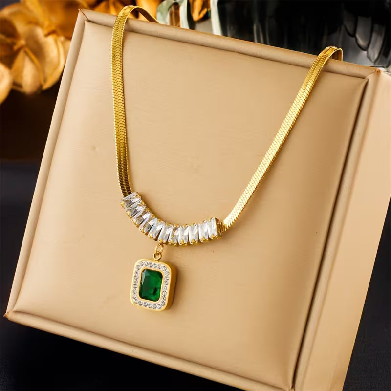 Halskette Regalia Prizma mit Smaragd | Gold