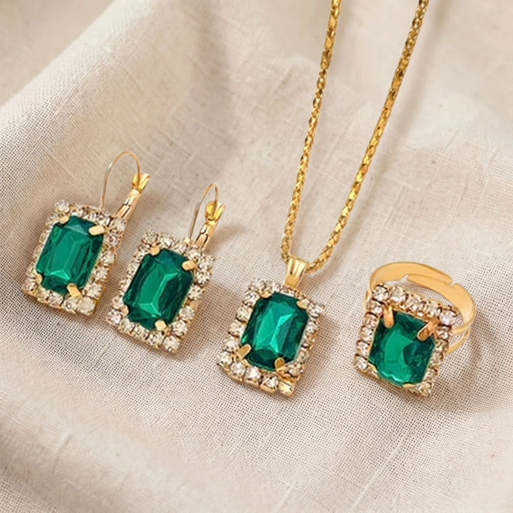 Schmuckset Sylvara Greenveil | Weissgold