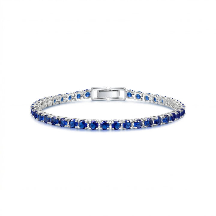 Tennisarmband mit Saphir | Weissgold