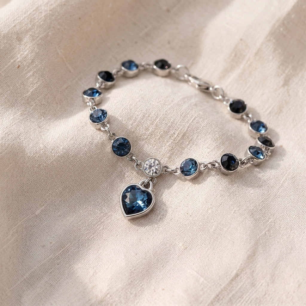 Armband Schimmer des Ozeanherzens | Weissgold