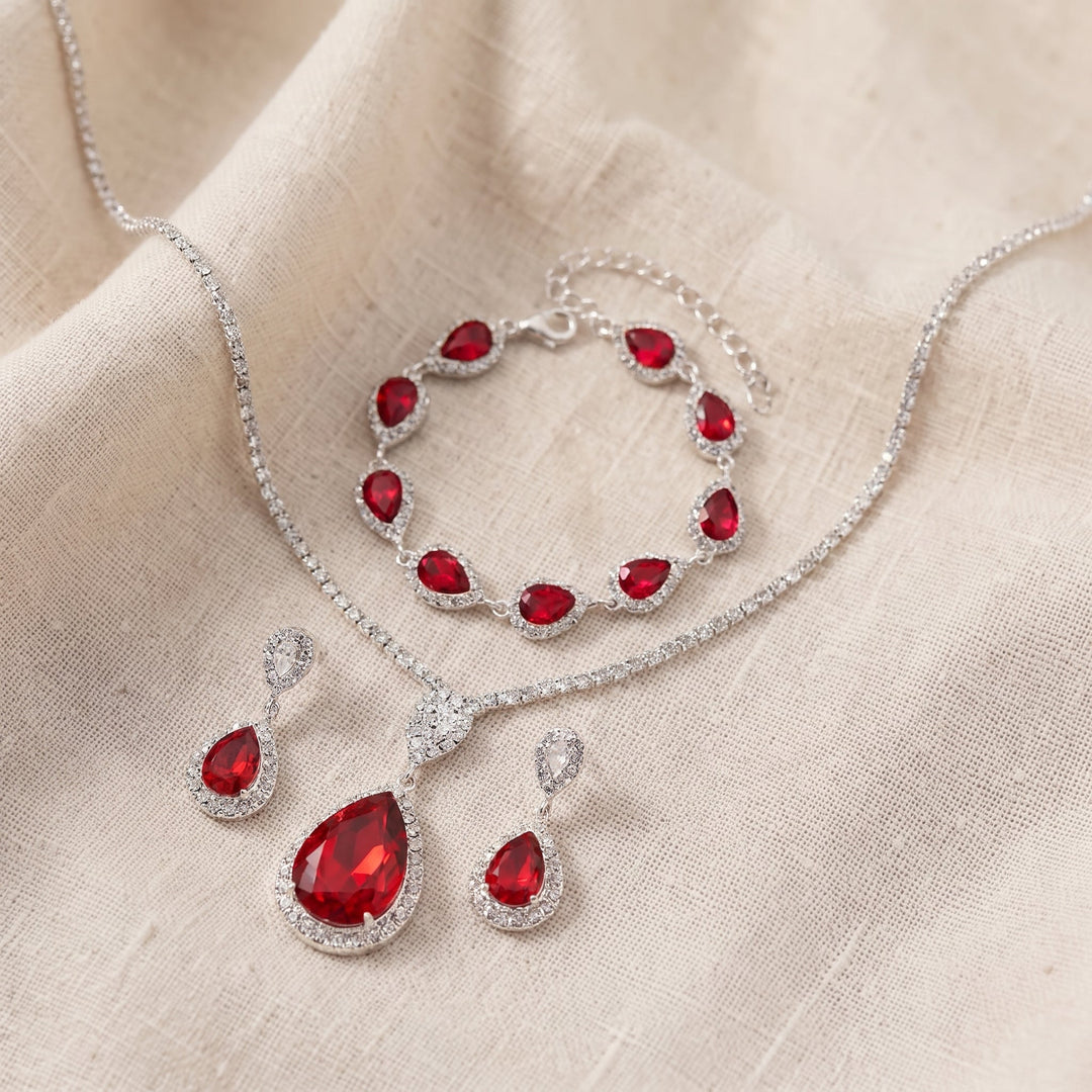 Schmuckset Thalira Bloodwynne | Weissgold
