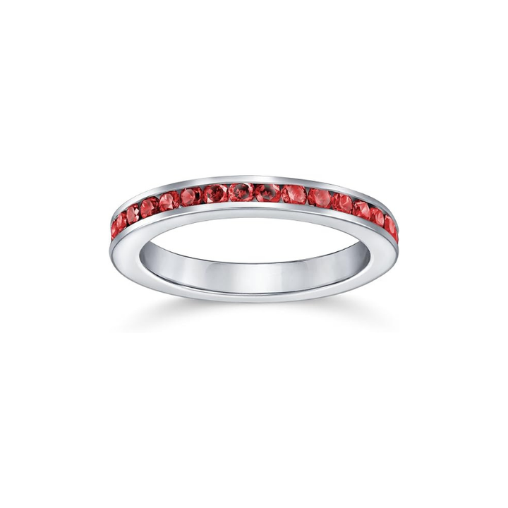 Memoire-Ring mit Rubinen | Weissgold