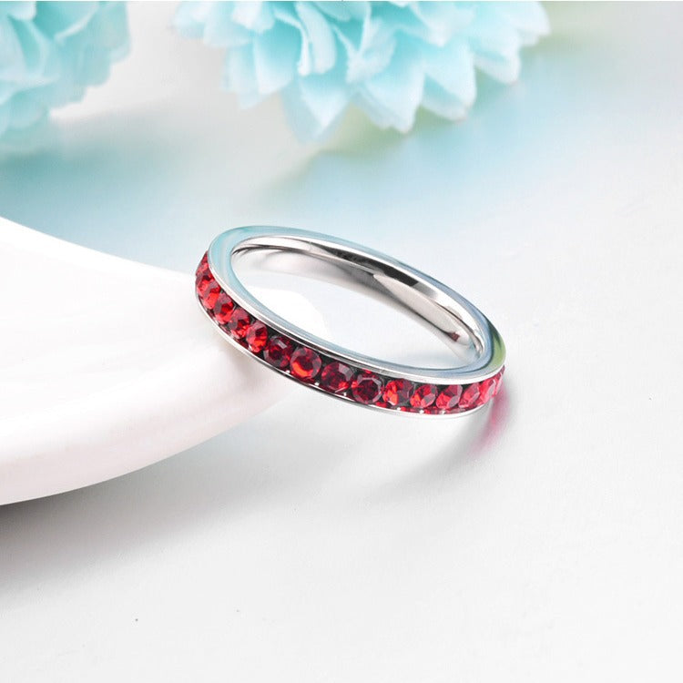Memoire-Ring mit Rubinen | Weissgold