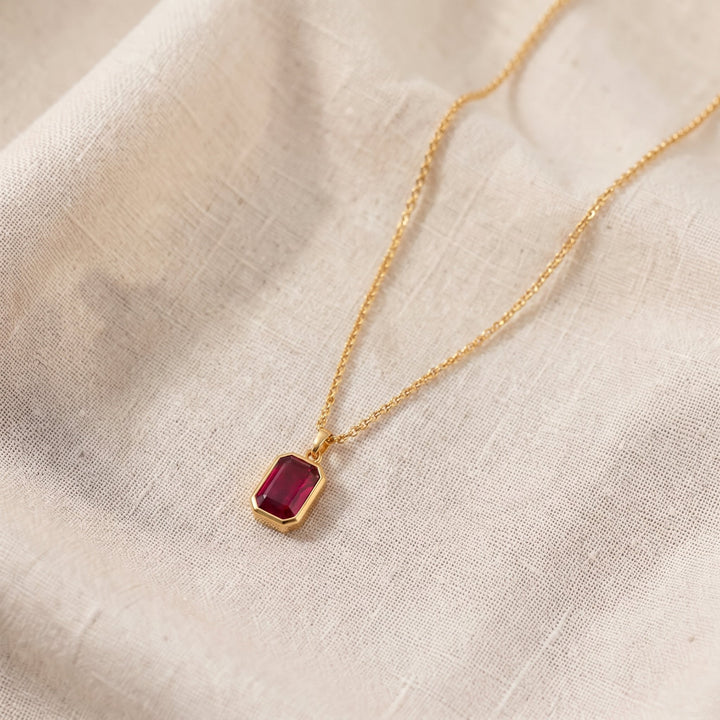 Mehrreihige Gliederkette mit Rubin | Gold