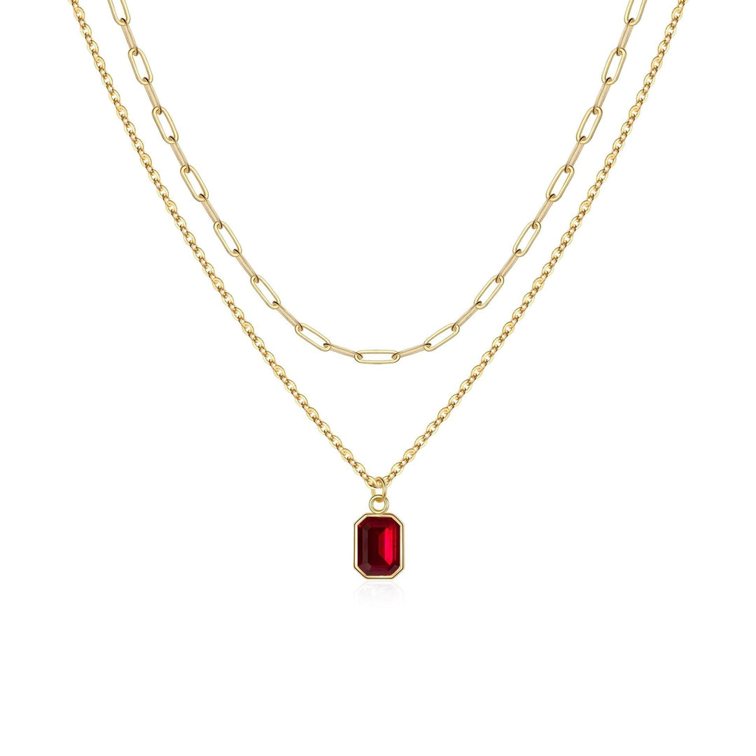 Mehrreihige Gliederkette mit Rubin | Gold