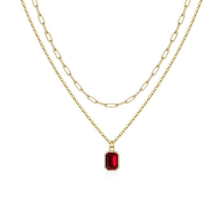 Mehrreihige Gliederkette mit Rubin | Gold