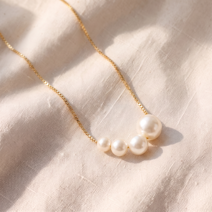 Zarte Perlenhalskette | Gold