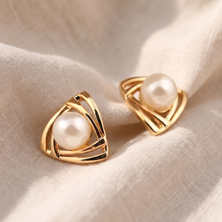 Zarte Perlenohrringe | Gold