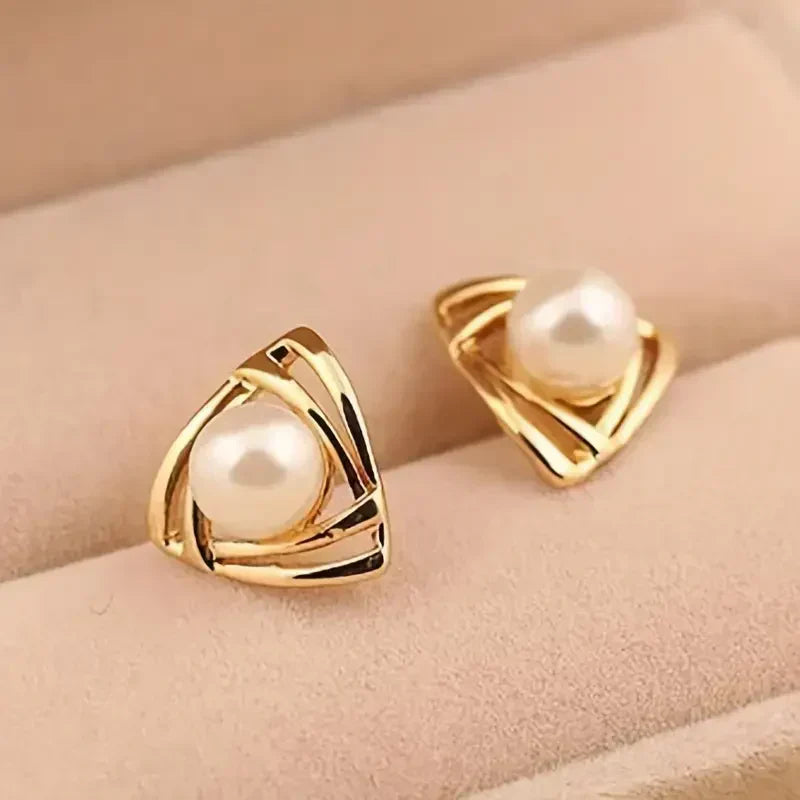 Zarte Perlenohrringe | Gold