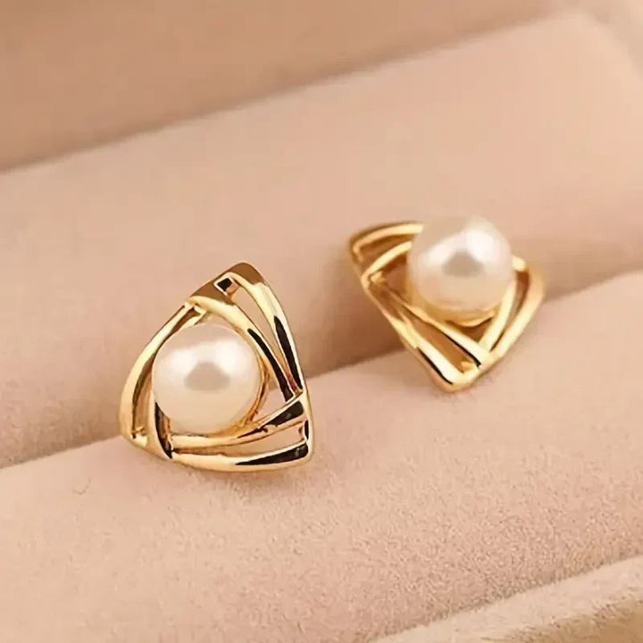 Zarte Perlenohrringe | Gold