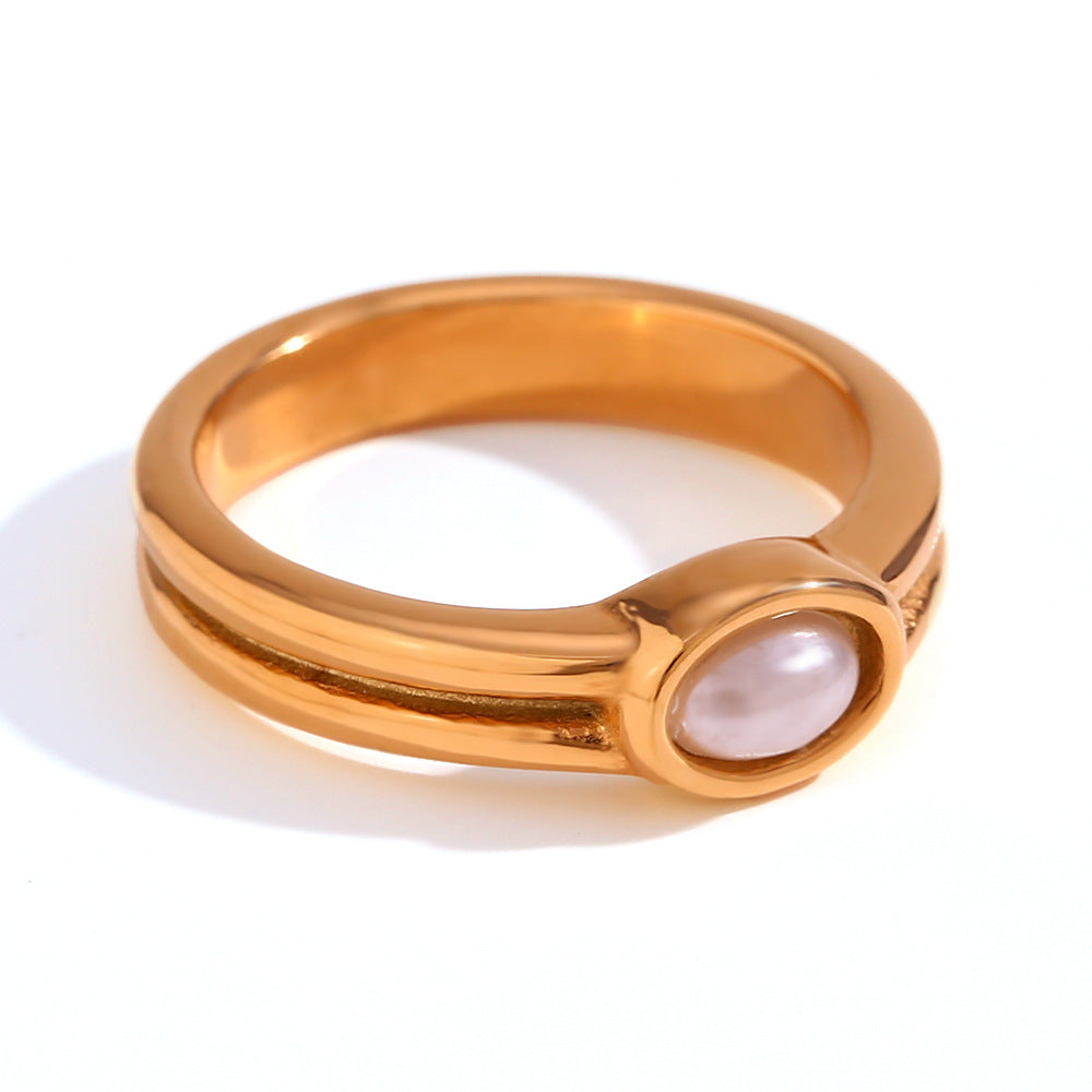 Perlenring Lunara | Gold