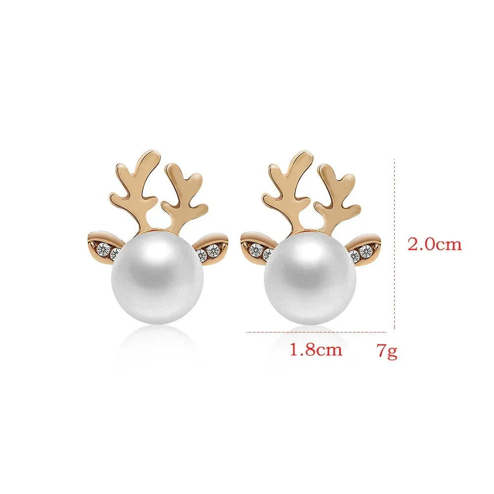 Weihnachtliche Perlenohrringe Rentier