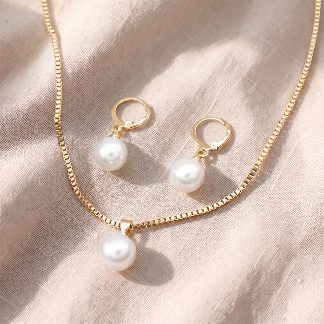 Perlenschmuck-Set Golden Grace | Gold