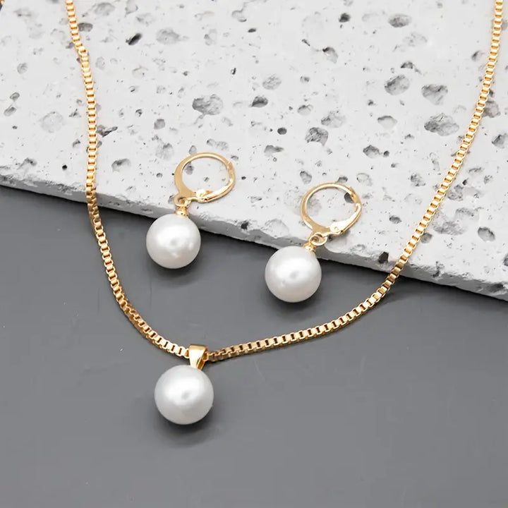 Perlenschmuck-Set Golden Grace | Gold