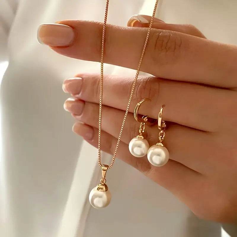 Perlenschmuck-Set Golden Grace | Gold