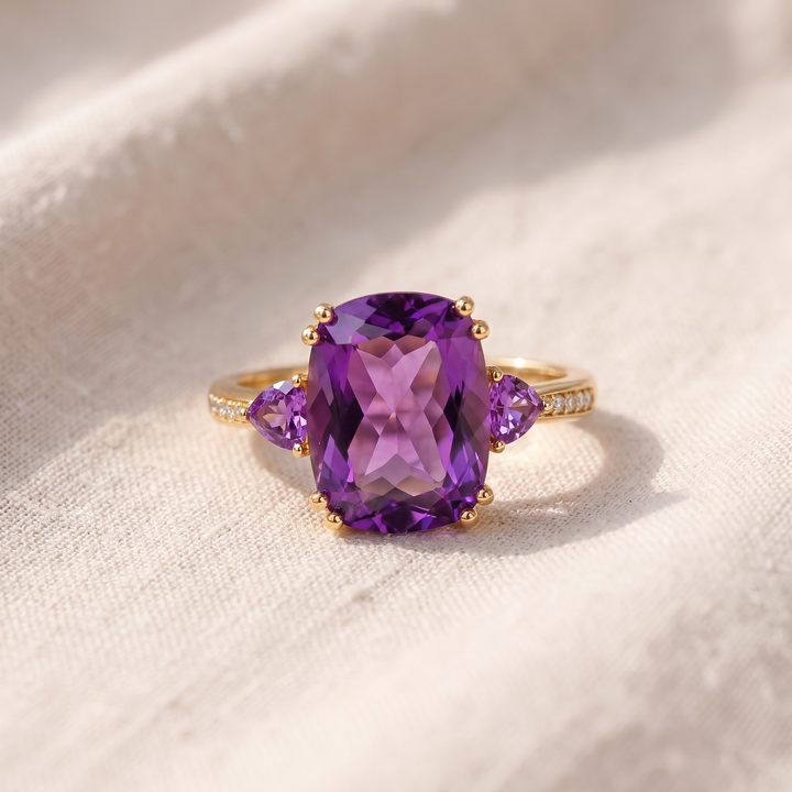 Raffinierter Goldring mit Zirkonia
