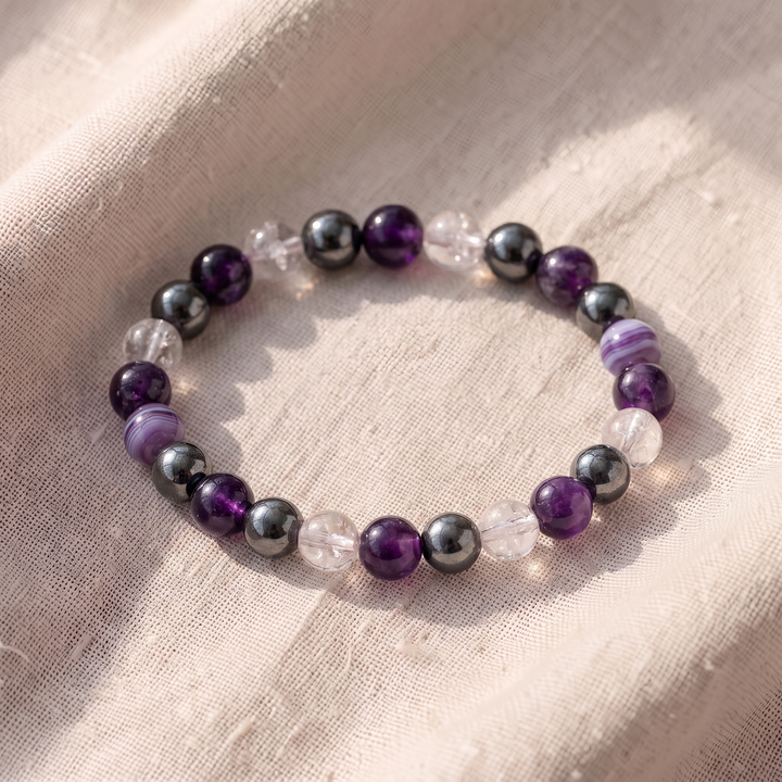Charm-Armband mit Amethyst und Achat