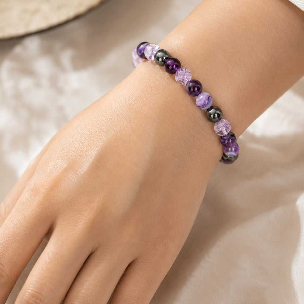 Charm-Armband mit Amethyst und Achat