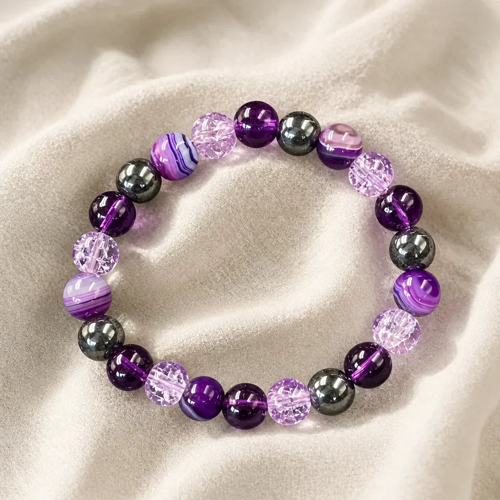 Charm-Armband mit Amethyst und Achat