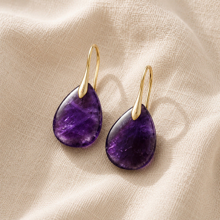 Zeitlose Ohrringe mit Amethyst-Tropfenanhänger