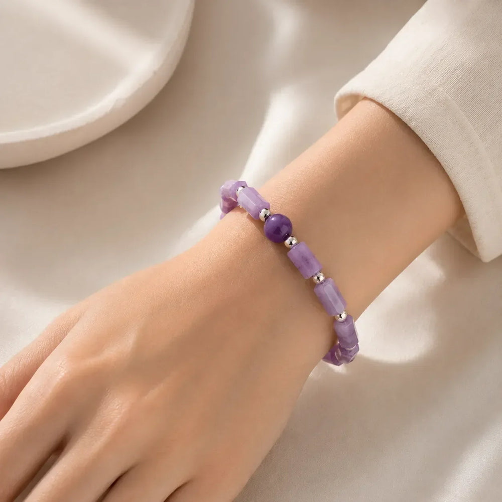 Handgefertigtes Amethystperlen-Armband