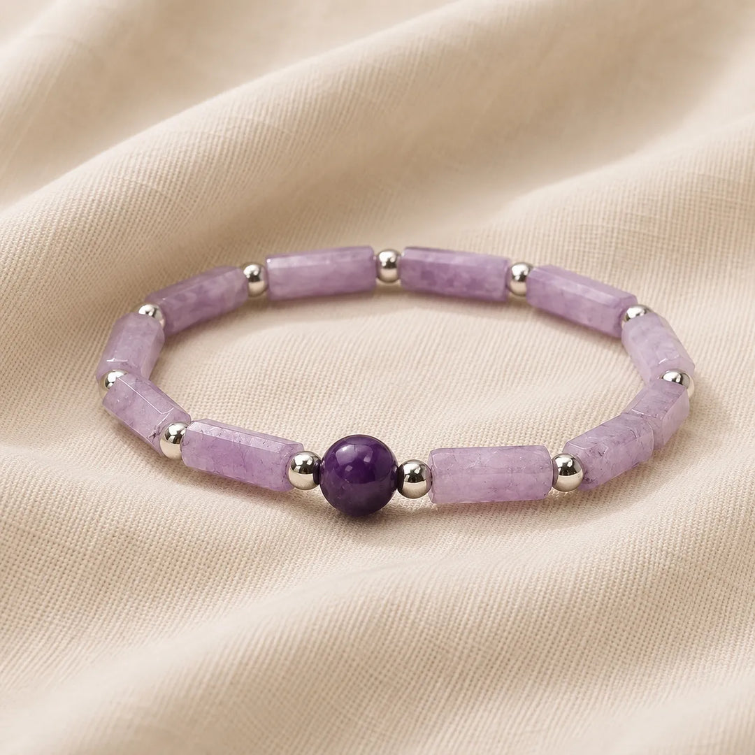 Handgefertigtes Amethystperlen-Armband