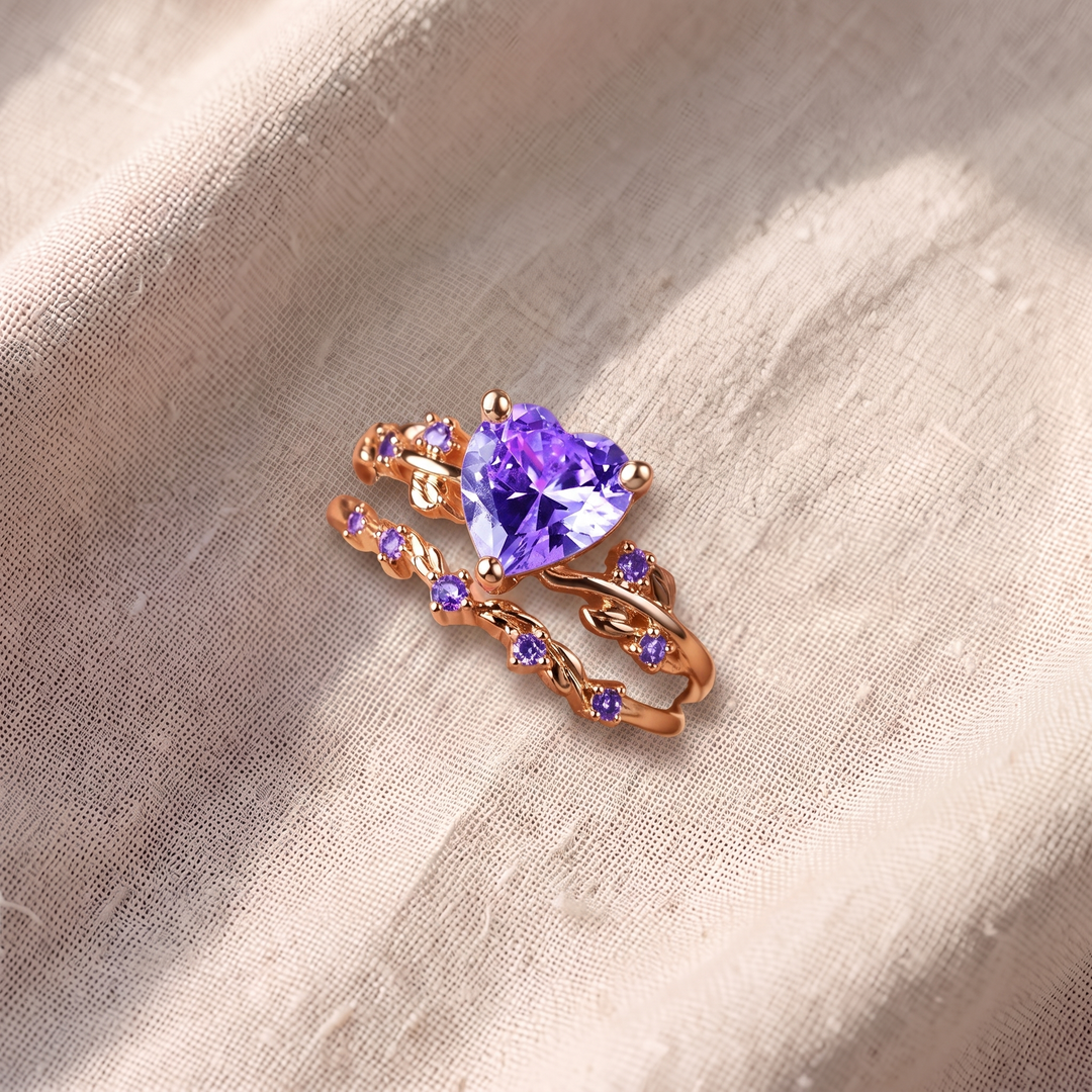 Strahlender Goldring mit Herz