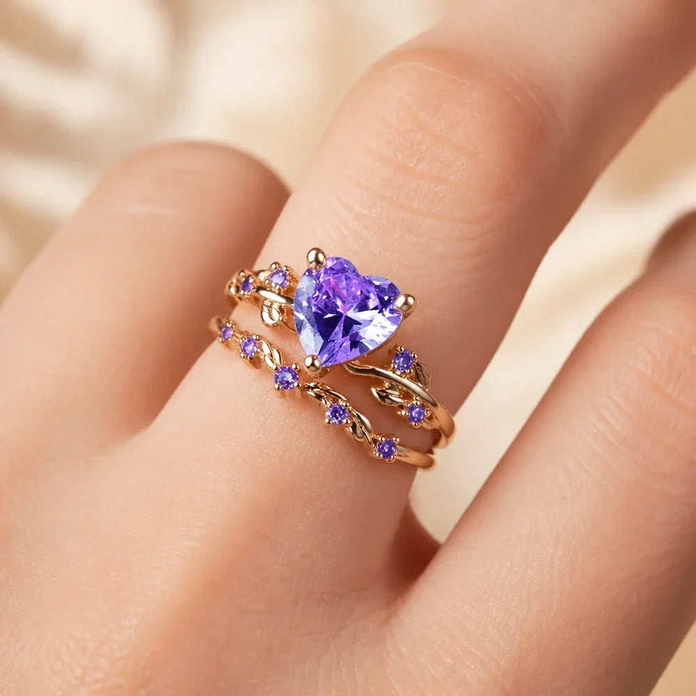 Strahlender Goldring mit Herz
