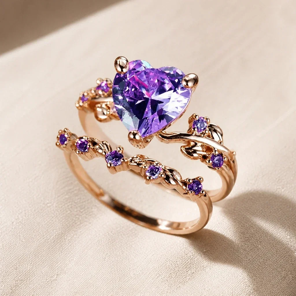 Strahlender Goldring mit Herz