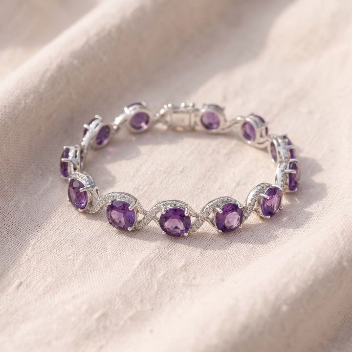 Silbernes Armband mit Halo-Gliedern