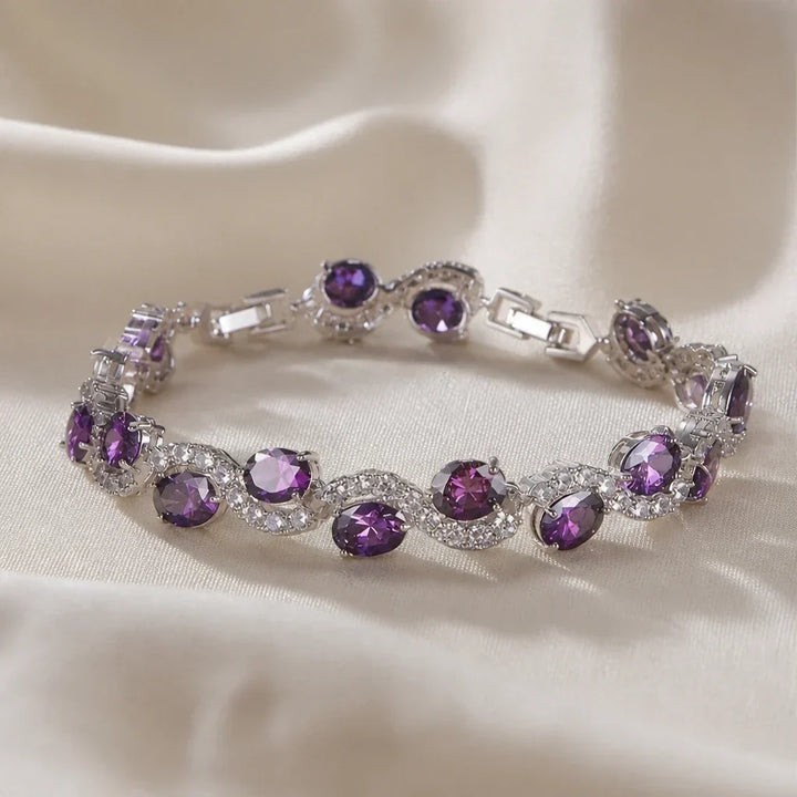 Silbernes Armband mit Halo-Gliedern