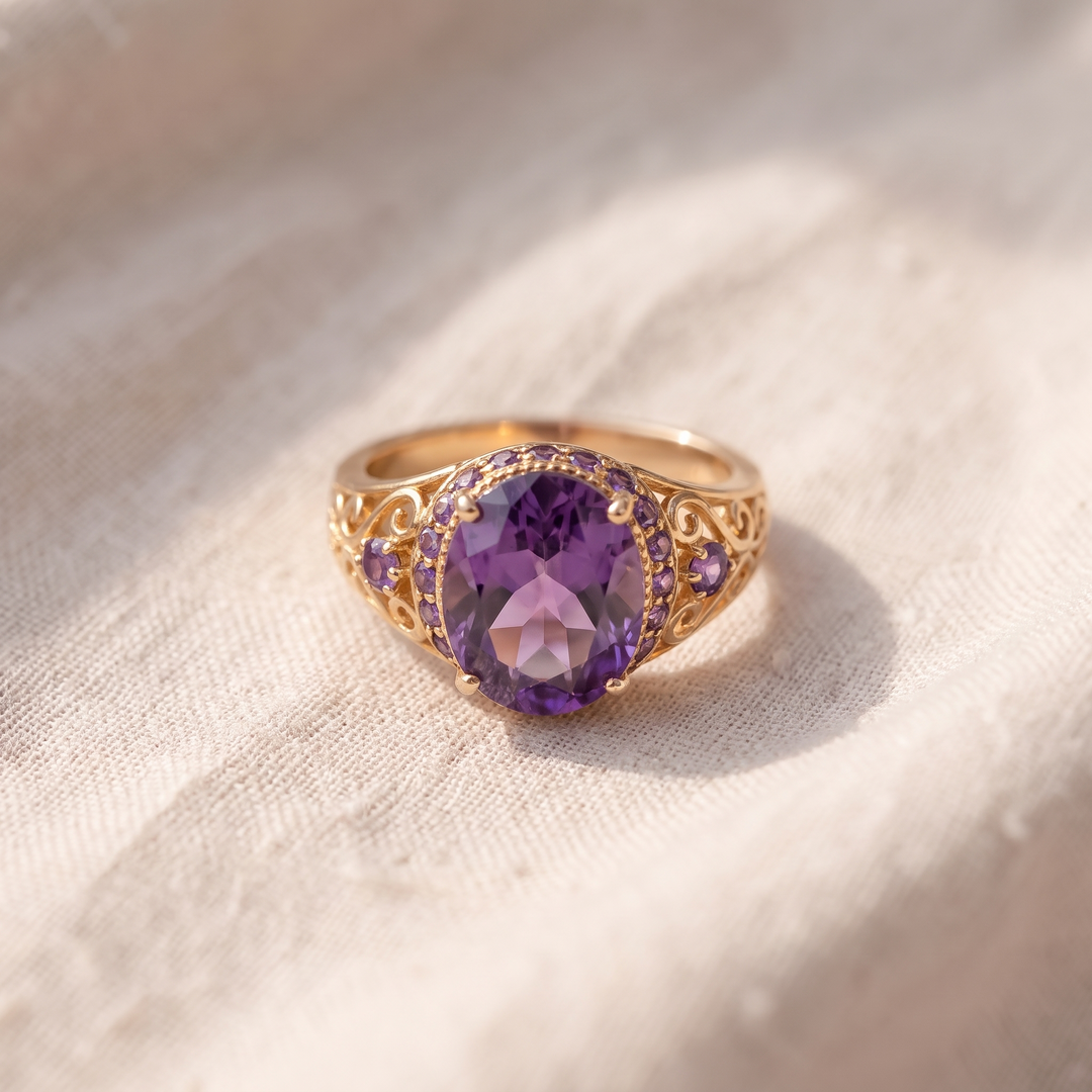 Verzierter Vintage-Ring mit Blumenmotiv