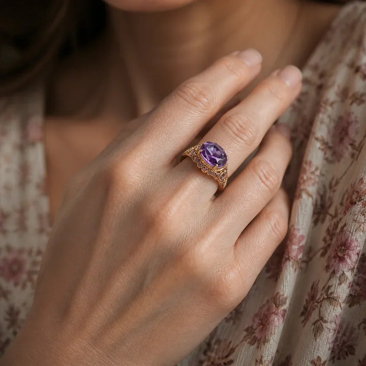 Verzierter Vintage-Ring mit Blumenmotiv