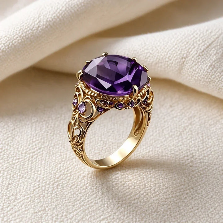 Verzierter Vintage-Ring mit Blumenmotiv