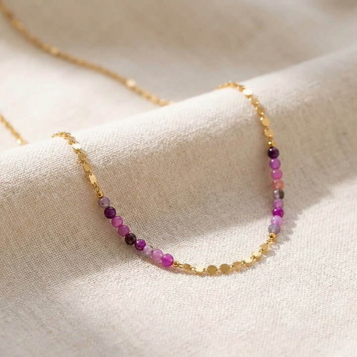 Zeitlose Halskette aus Amethystperlen