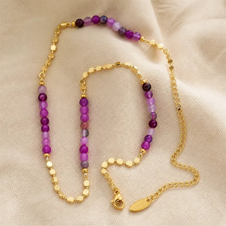 Zeitlose Halskette aus Amethystperlen