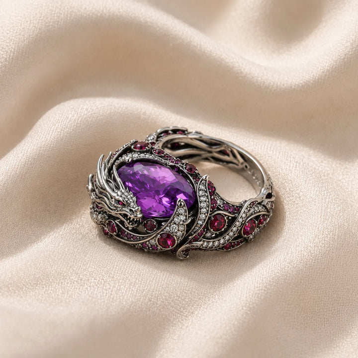 Silberring in Drachenform
