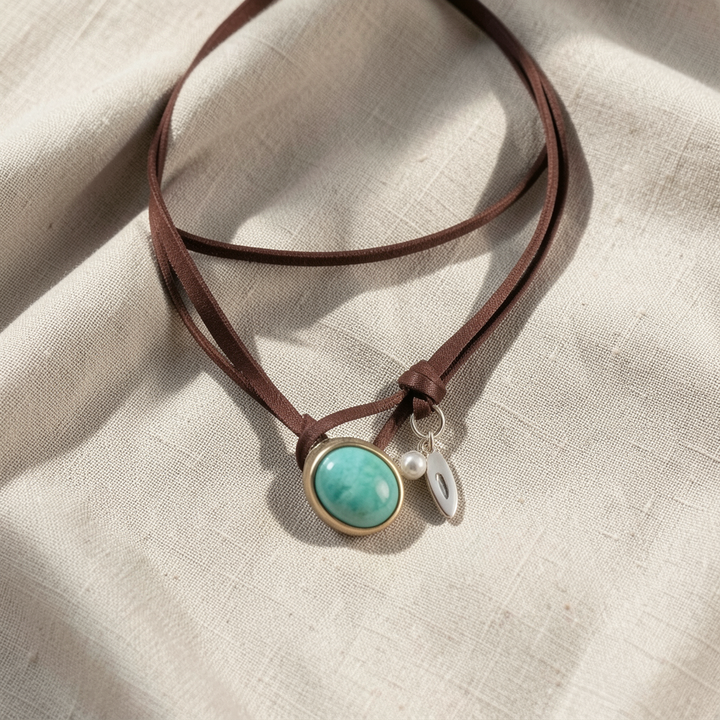 Boho-Halskette mit Türkisanhänger