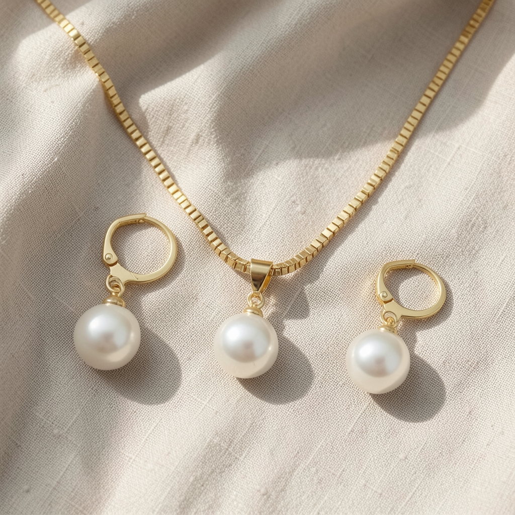 Elegantes Perlenketten-Set