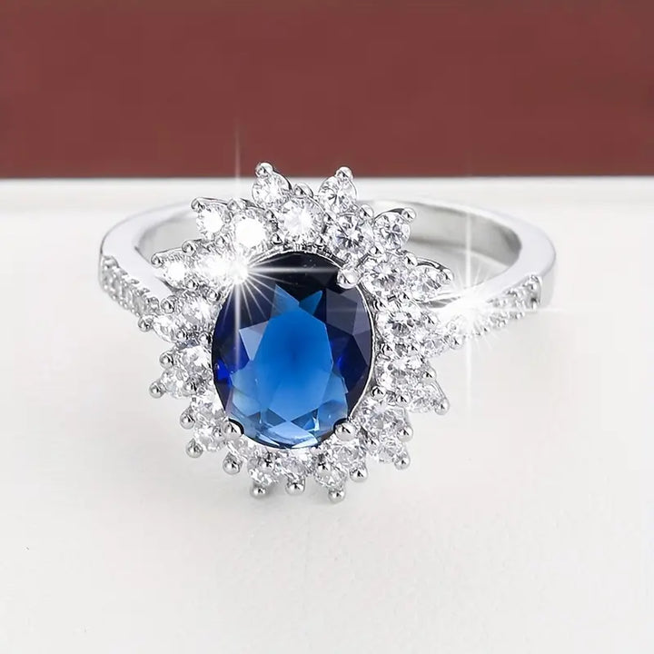 Goldener Ring Vionne mit Saphir