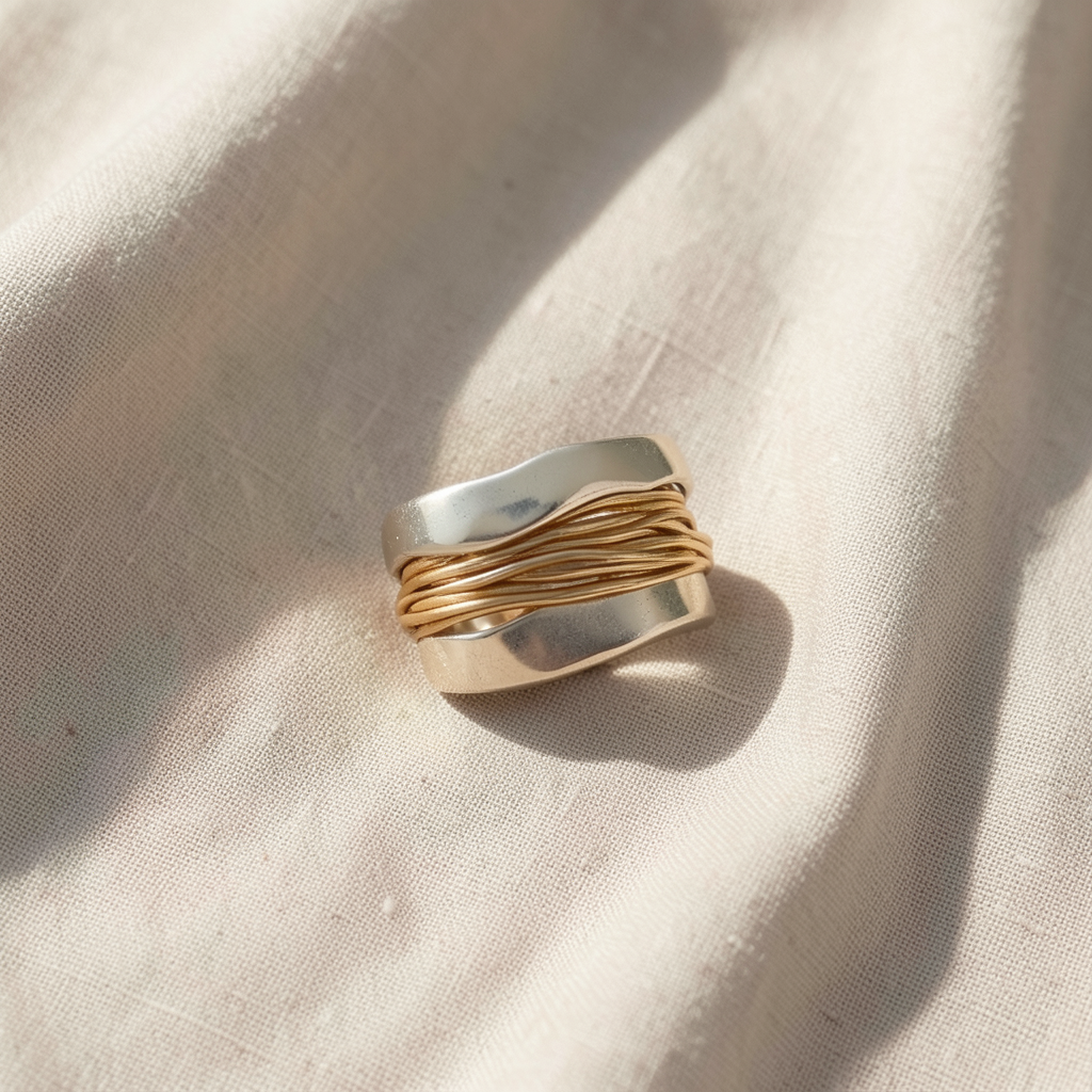 Silber-goldener Drahtring
