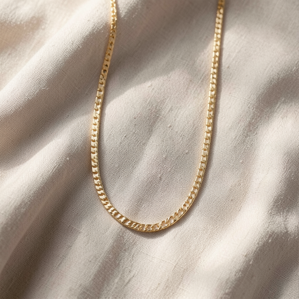 Flache Gliederhalskette | Gold