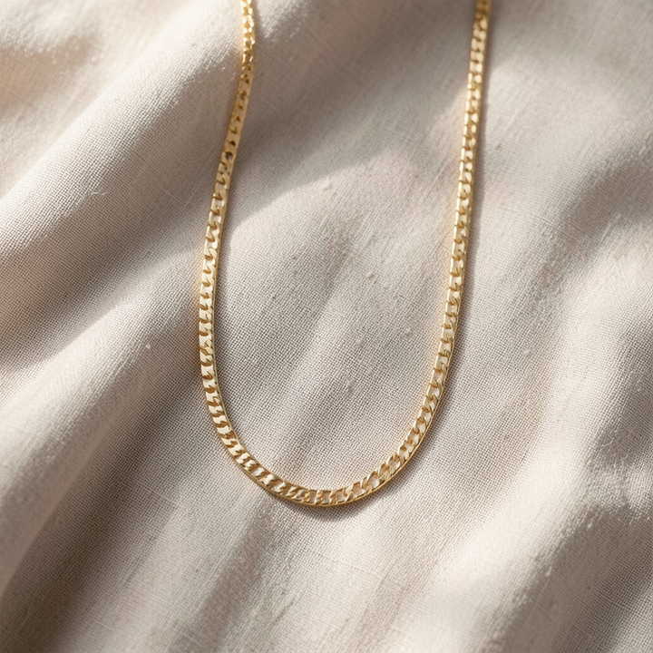 Flache Gliederhalskette | Gold
