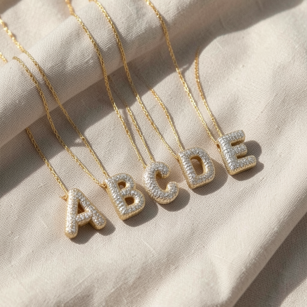 Buchstabenhalskette Ballon | Gold