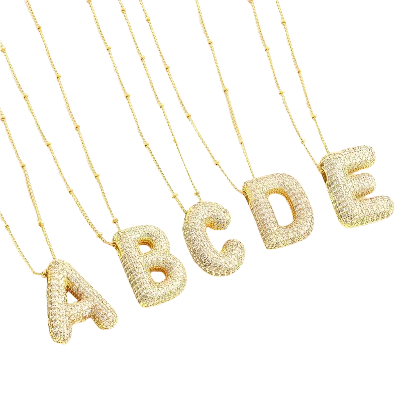 Buchstabenhalskette Ballon | Gold