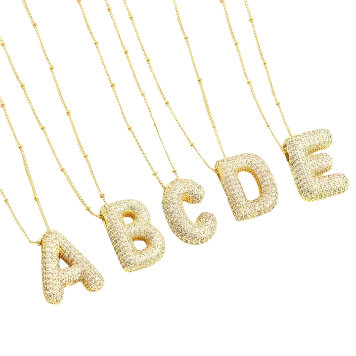 Buchstabenhalskette Ballon | Gold