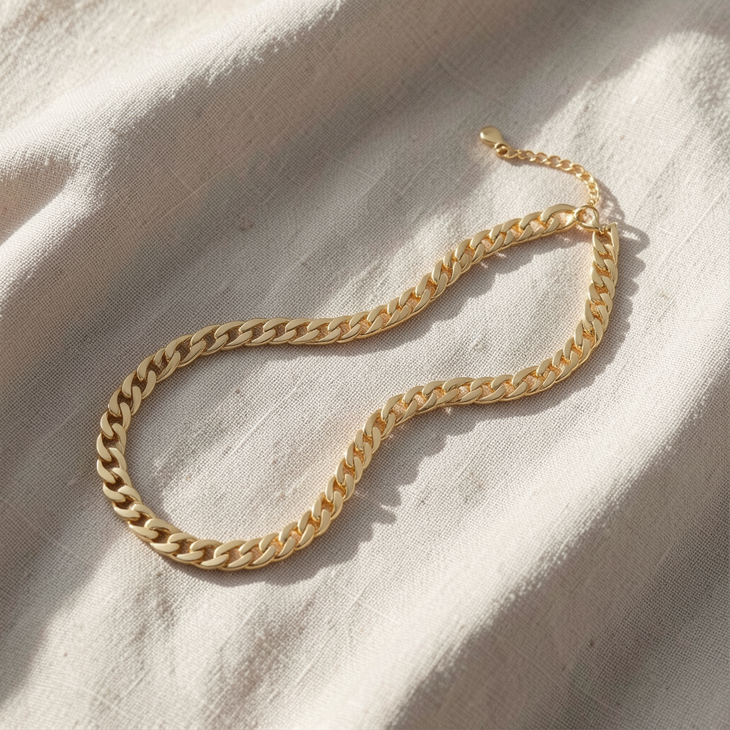 Massive kubanische Gliederhalskette | Gold