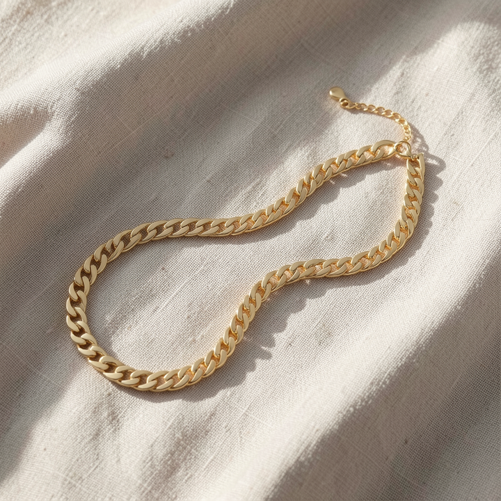 Massive kubanische Gliederhalskette | Gold