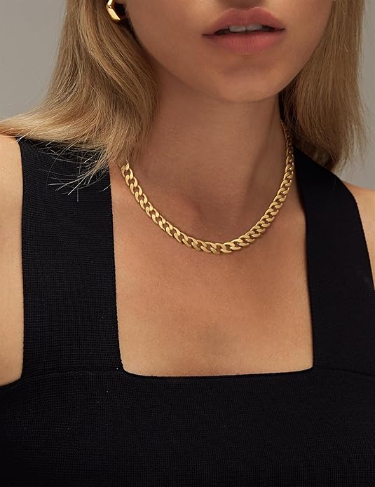 Massive kubanische Gliederhalskette | Gold